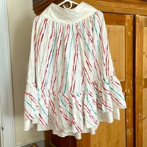 BIS Beverly Hills Paris white color streams cotton full skirt with pockets 38